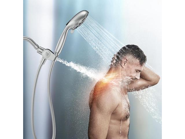 MakeFit Filtered Shower Head with Handheld Combo - Dual 2-in-1 Spa System with Massage Shower and 10 Modes Hand Held Shower High Pressure with...