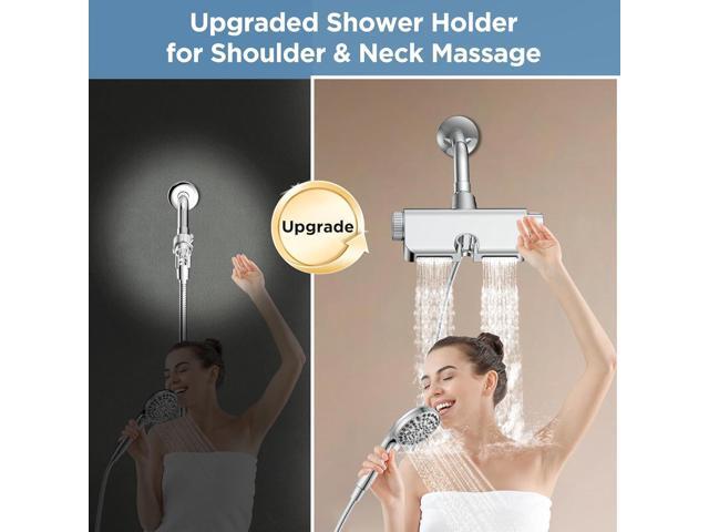 MakeFit Filtered Shower Head with Handheld Combo - Dual 2-in-1 Spa System with Massage Shower and 10 Modes Hand Held Shower High Pressure with...