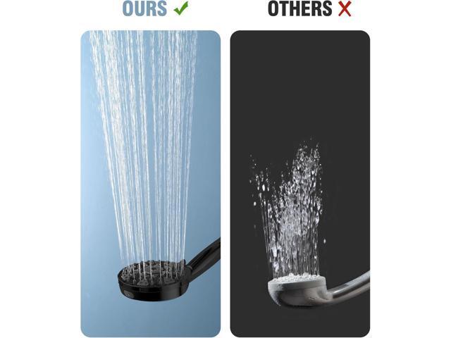 High Pressure Shower head with Handheld 7 Modes, Built-in Power Wash to Clear Tub. Tile & Pets, 5 High Flow Hand Held Hydro Rain Showerhead with...