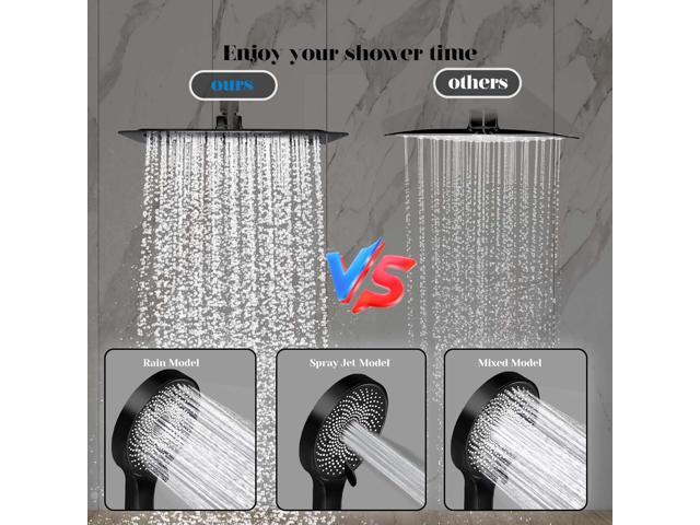 Shower Head, 8 inch Multifunction High Pressure Rain Shower Head with Handheld Spray Combo with 11'' Angle Adjustable Extension Arm/Flow...