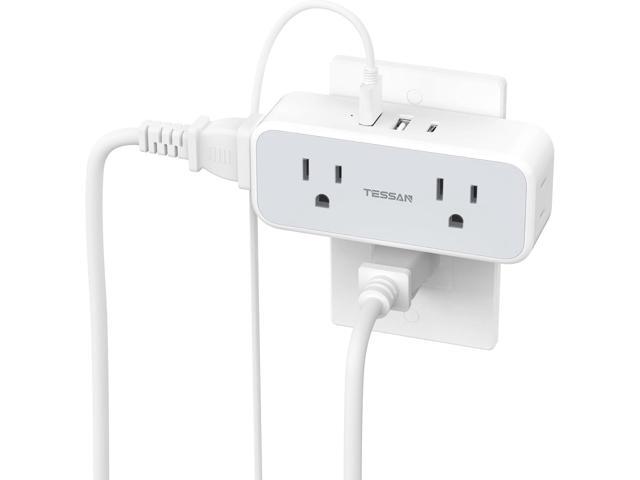 Surge Protector Outlet Extender, TESSAN Multi Plug Splitter with 4 Electrical Outlets 3 USB Ports(1 USB C), Multiple Plug Mini Wall Expander for...