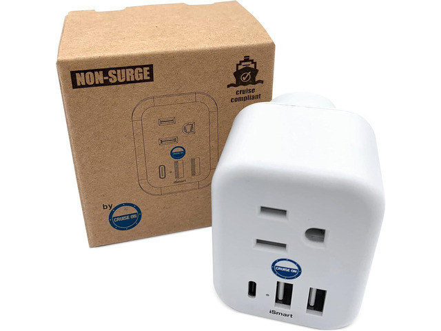 Cruise Approved Power Strip Non Surge Protector for Cruise Ship Multi Plug, 6 Outlets, 2 USB-A, 1 USB-C, & 3 AC Outlet for Carnival, Celebrity,...