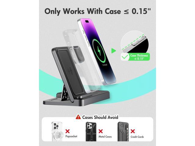 Wireless Charger iPhone Charging Station: 3 in 1 Charger Stand Multiple Devices for Apple - iPhone 16e 16 15 14 Pro Max 13 12 11 - Watch 10 9 8 7 6...