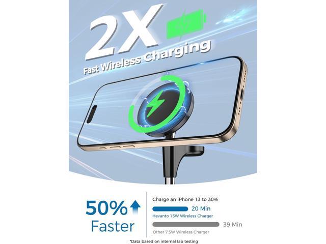 3 in 1 Wireless Charging Station for Apple MagSafe Charger, 15W Fast Qi-Certified Magnetic Mag-Safe Charger Stand for iPhone 16 15 14 13 12 Apple...