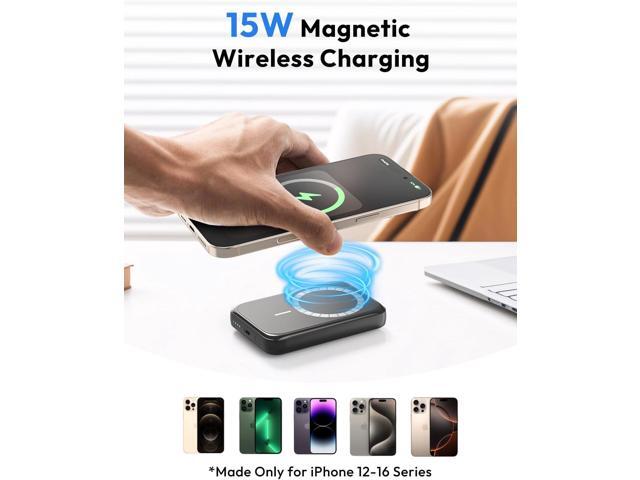 Magnetic Phone Charger 10000mAh, 15W Wireless Portable Phone Charger, 20W USB C Fast Charging Magnetic Battery Pack for iPhone 16/15/14/13/12...