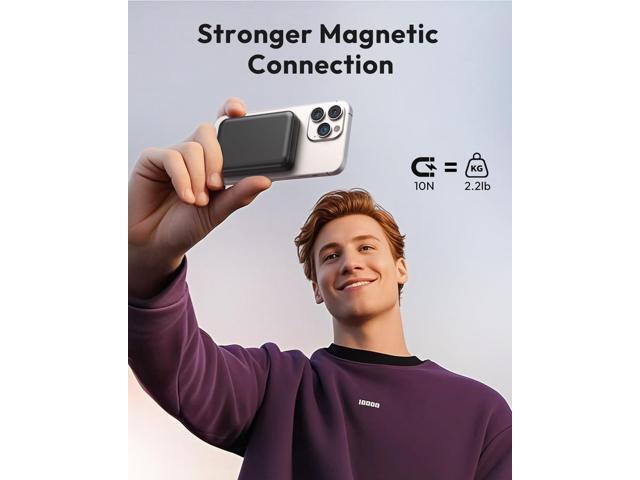 Magnetic Phone Charger 10000mAh, 15W Wireless Portable Phone Charger, 20W USB C Fast Charging Magnetic Battery Pack for iPhone 16/15/14/13/12...