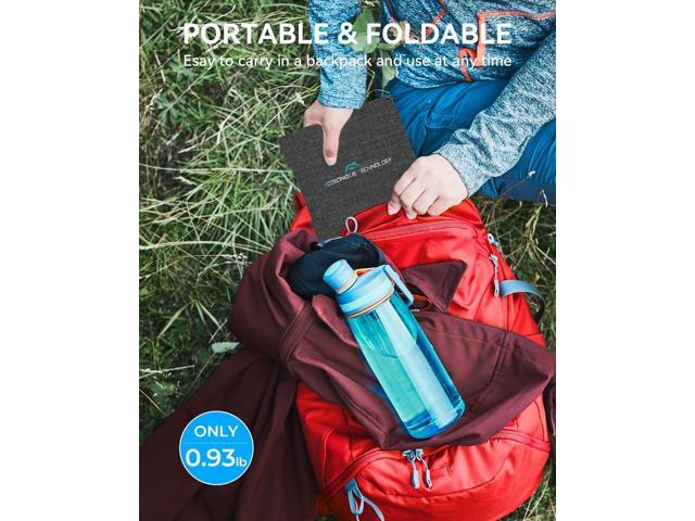 Ecosonique 15W Small Solar Charger Panels with USB C USB A Fast Charging Foldable Emergency Power Panels for Camping Backpacking Compatible with...