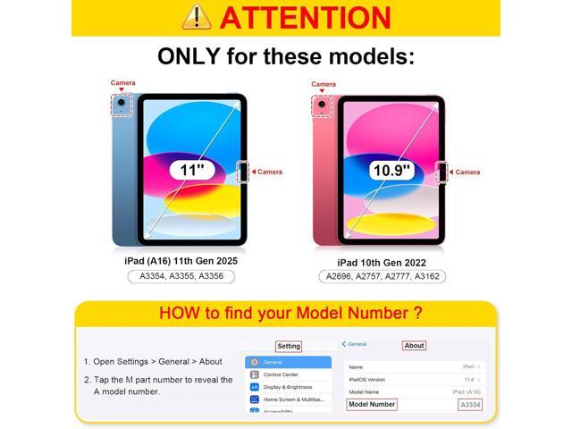 Fintie Case for iPad (A16) 11th Generation 11 Inch (2025), iPad 10th Generation 10.9 Inch (2022), Multi-Angle Viewing Protective Stand Cover with...