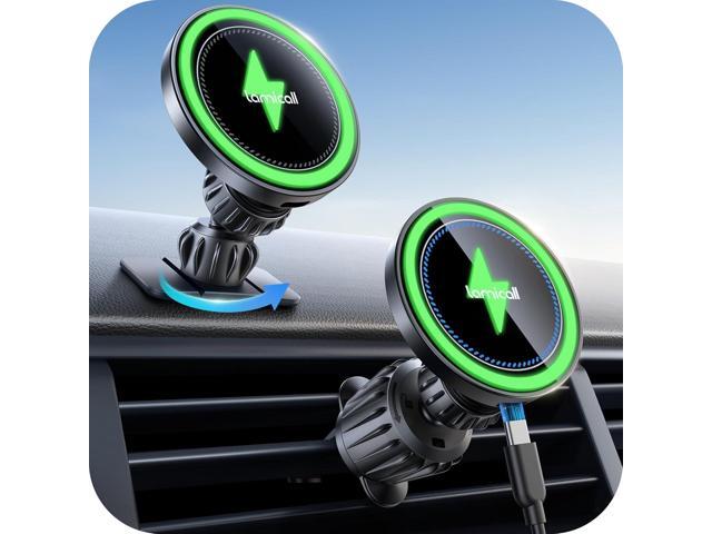 Lamicall 15W for Magsafe Car Mount Charger - [3-in-1 Upgraded Intelligent Chip] 360° Wireless Car Phone Holder Charger Vent Dashboard Magnetic...