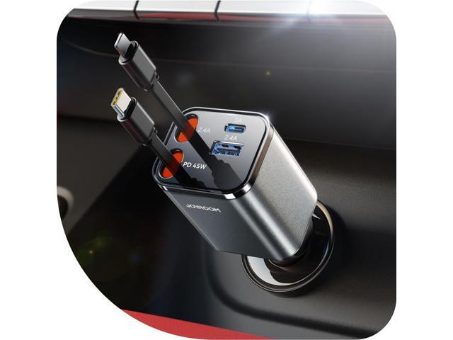 [2025 Ultra-Compact] JOYROOM Retractable Car Charger 84W Car Charger USB C for iPhone 16 Fast Charging, Car Accessories, Car Adapter Travel...