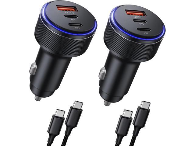 Car Charger for iPhone 16/16 Pro Max USB C Fast Charger,2Pack 90W 3-Port Charger Adapter for iPhone 16/16 Plus/16 Pro/16 Pro Max/15/14/Pro...