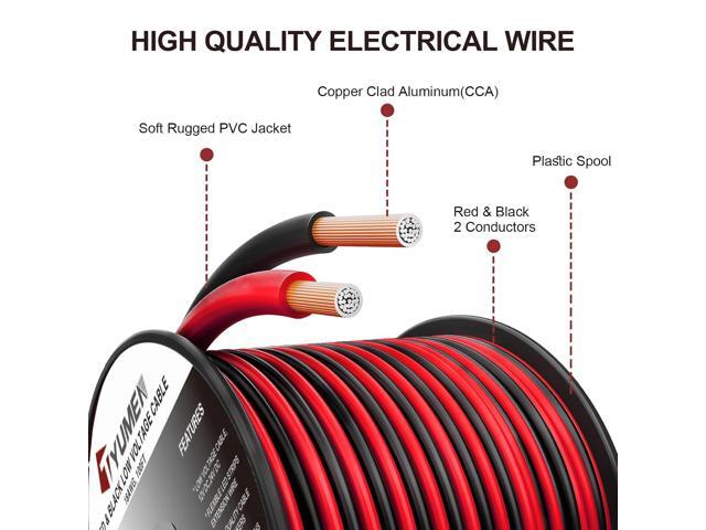 16 Gauge Wire 100FT, 16/2 AWG Red Black Hookup Electrical Wire LED Strips Extension Cord 12V/24V DC Cable, 16AWG 2 Conductors Flexible Wire for...