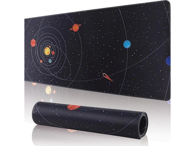 Large Gaming Mouse Pad for Desk Cover,35.43 X 15.75 Inches Large Black Computer Desk Pad Mat for Keyboard and Mouse,3mm Thick Non-Slip Base Planet...
