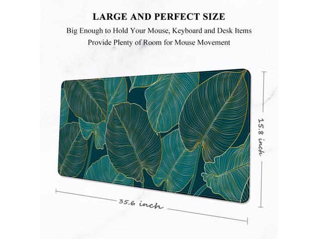 Auhoahsil Desk Mat, Ultra Large Mouse Pad, XXL Gaming Mousepad, Green Tropical Leaves Deskpad, Big Extended Full Size Mouse Pad, Desktop Desk Matt...