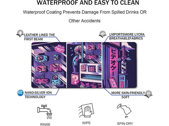 Japanese Comic Large Gaming Mouse Pad with Stitched Edges, Durable Non-Slip Natural Rubber Base, (31.5X15.7 Inch) Waterproof Laptop Pad Mat for...