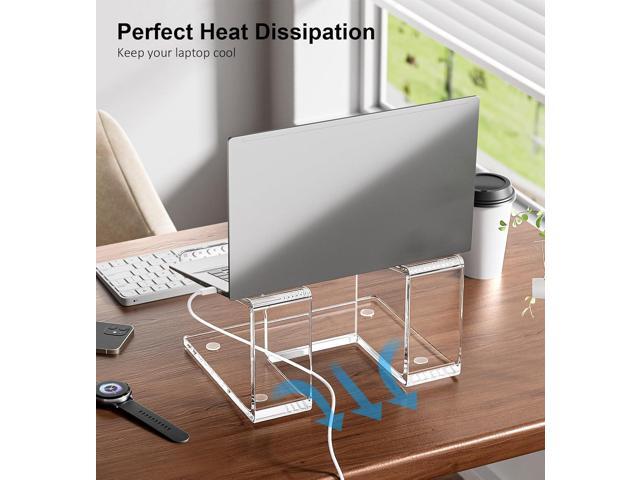 Acrylic Laptop Stand for Desk, Laptop Riser for 10-17.3 Inch Laptops, Ergonomic Computer Stand Holder Compatible with Macbooks and Notebooks- Clear