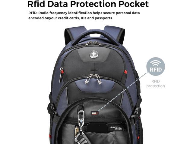 Swissdigital Design Laptop Backpack with USB Charging Port, Travel Backpack Fits 15.6 inches Computer, 31L College School Backpack for Men,...