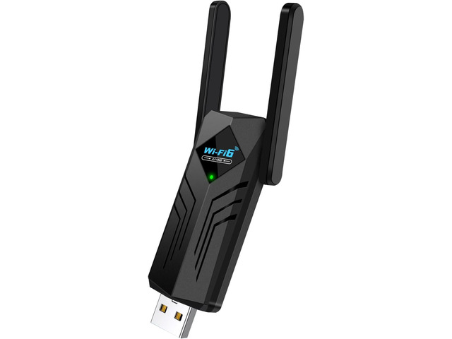 USB WiFi 6 Adapter with Bluetooth Dual 3dBi Antennas 5GHz/2.4GHz Dual Band Wireless Network Adapter for Desktop PC Laptop Windows 11/10/7 Gaming...