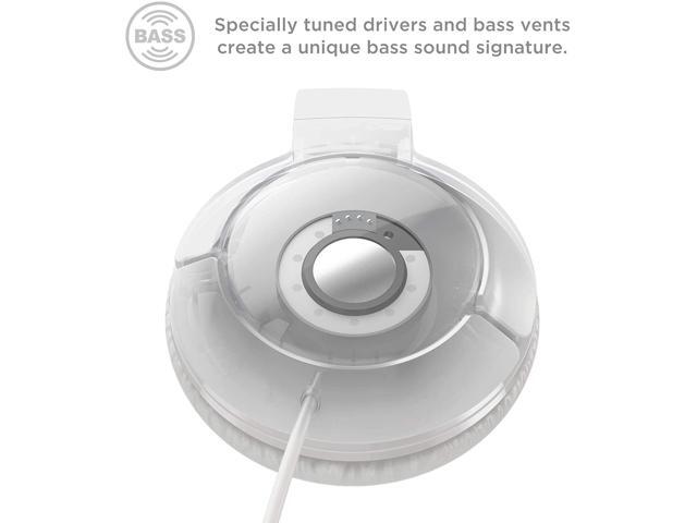 TCL MTRO200 On-Ear Wired Headphones Super Light Weight Headphones with 32mm drivers for Huge Bass and Built-in Mic - Ash White