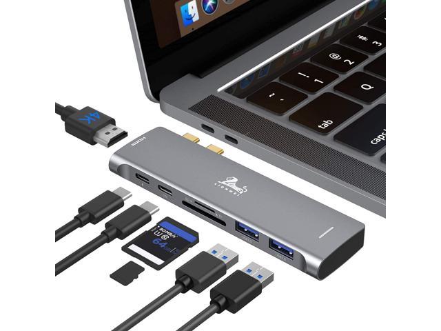 USB C Hub Adapter for MacBook Pro 2020, Multiport MacBook Pro USB Adapter HDMI MacBook Pro Dongle with 4K HDMI, 2 USB 3.0, TF/SD, USB-C 100W and. photo