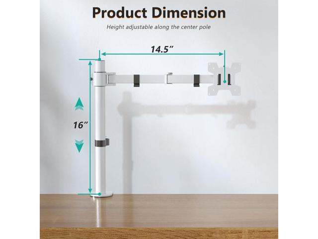 WALI Monitor Arm Mount for Desk, Single Computer Desk Mount, Monitor Bracket Mount Stand Single, up to 32 inch, 22 lbs (M001-W), White