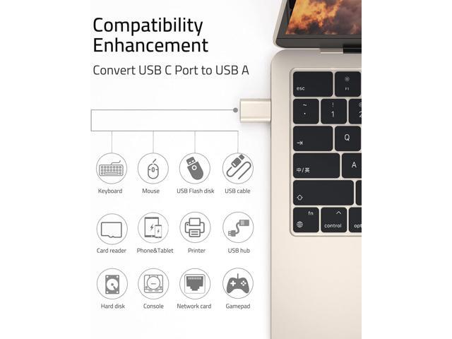 KEHIPI USB C to USB Adapter Pack of 2 USB C Male to USB3 Female Adapter Compatible with iPhone 15 Pro Max MacBook Pro Air 2023 iMac iPad Mini Pro,...