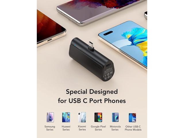 VEGER 2 Packs of USB C Portable Chargers, 5000mAh Power Bank Fast Charge Cordless Battery Pack Compatible for iPhone 15/16/16 Plus/16 Pro/16 Pro...