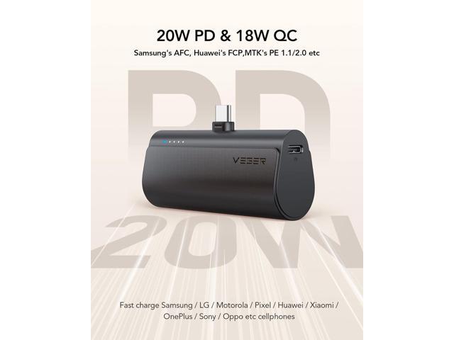 VEGER 2 Packs of USB C Portable Chargers, 5000mAh Power Bank Fast Charge Cordless Battery Pack Compatible for iPhone 15/16/16 Plus/16 Pro/16 Pro...