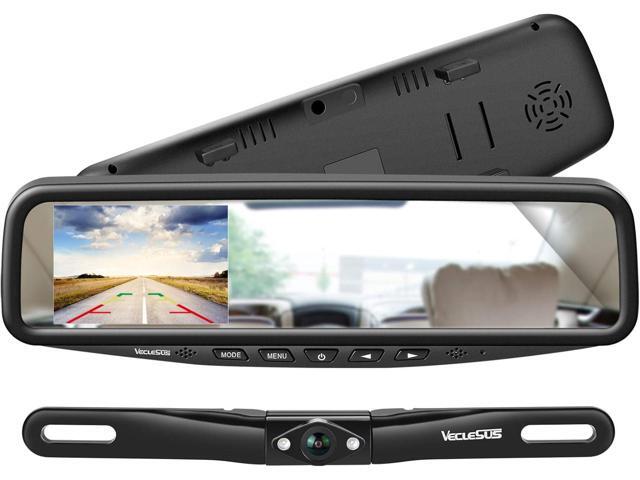 VT1 1080P Wired Car Backup Camera Kit, Easy to Install for Continuous or Reversing Viewing, 4.3' in-Mirror Clip-on Monitor with HD Backup Camera...