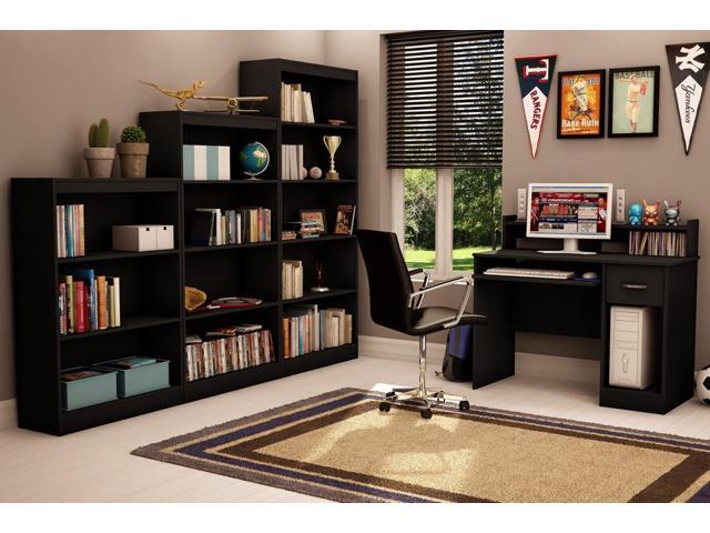 South Shore Axess Desk with Keyboard Tray, Black