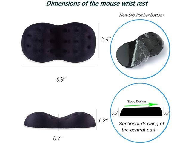 BRILA Deluxe Ergonomic Mouse Wrist Rest Guard - Soft Memory Foam Wrist Elbow Support Cushion Pad for Computer Laptop Office Work PC Gaming Mouse