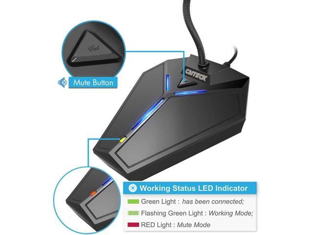 USB Computer Microphone, Plug &Play Desktop Omnidirectional Condenser PC Laptop Mic, Mute Button with LED Indicator, Compatible with Windows/Mac,...