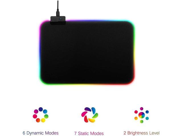Gaming Mouse Pad RGB, LED Lighting Effects Gaming Mice Pad Mat 14in x 10in Non-Slip Rubber Base