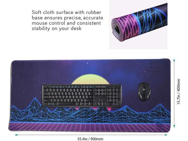 Large Gaming Mouse Pad, Extended XXL Desk Pad & Non-Slip Rubber Mat for Mice and Keyboard with Stitched Edges 90x40 zisesun011