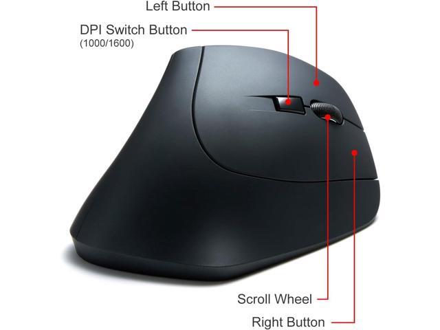 SANWA Wired Ergonomic Mouse, Optical Vertical Computer Mice, Reduce Wrist Strain, (1000/1600 Adjustable DPI, 6 Buttons) Compatible with MacBook,...
