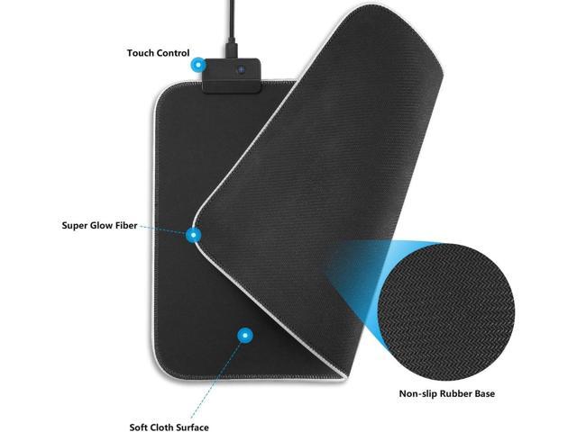 Gaming Mouse Pad RGB, LED Lighting Effects Gaming Mice Pad Mat 14in x 10in Non-Slip Rubber Base