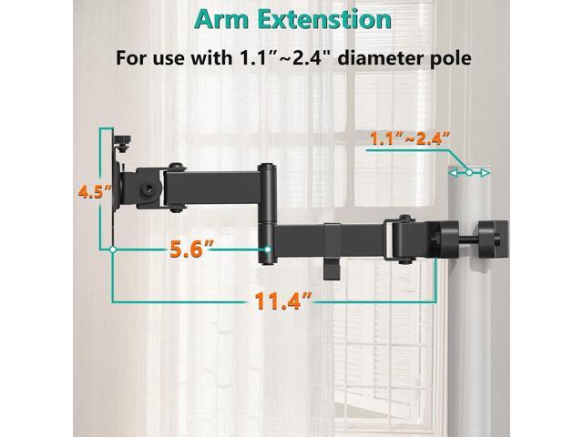 WALI Single Monitor Arm Mount, Fully Adjustable 2 Tier with 75mm and 100mm Universal Plate (011ARM), Black