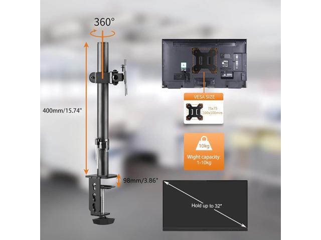 Bracwiser Single Fully Adjustable Monitor Arm Stand Mount Fits One Screen 13-32 inch 22lbs for Monitor Computer Screen 13 15 17 19 20 22 23 24 26...