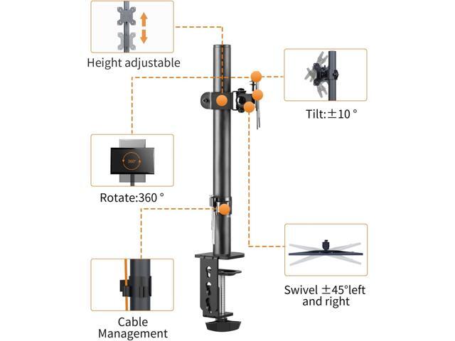 Bracwiser Single Fully Adjustable Monitor Arm Stand Mount Fits One Screen 13-32 inch 22lbs for Monitor Computer Screen 13 15 17 19 20 22 23 24 26...