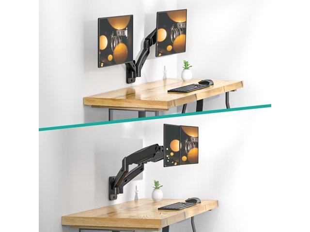 WALI Dual Monitor Wall Mount, Gas Spring Monitor Arm for 2 Screens up to 32 inch, 19.8 lbs. Fully Adjustable Arm Mounting Holes up to 100 x 100...