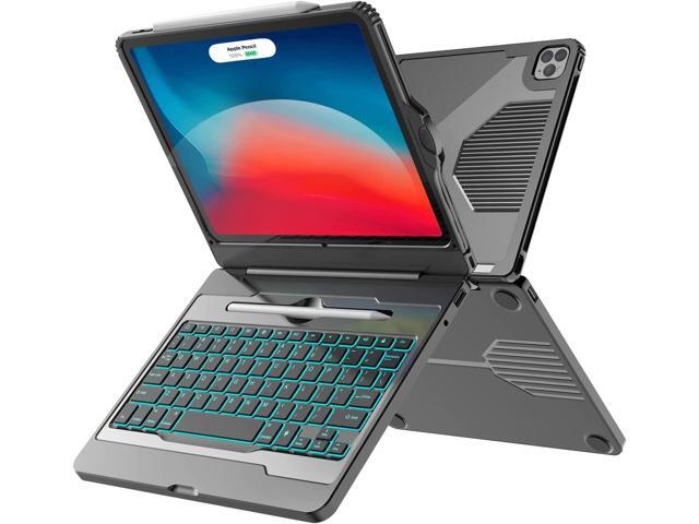 CHESONA iPad Pro 11 Case with Keyboard, iPad Air 5th Generation Case with Keyboard 10.9-inch, 5-in-1 Typc-C & USB Hub, 7 Color Backlit - Smart.