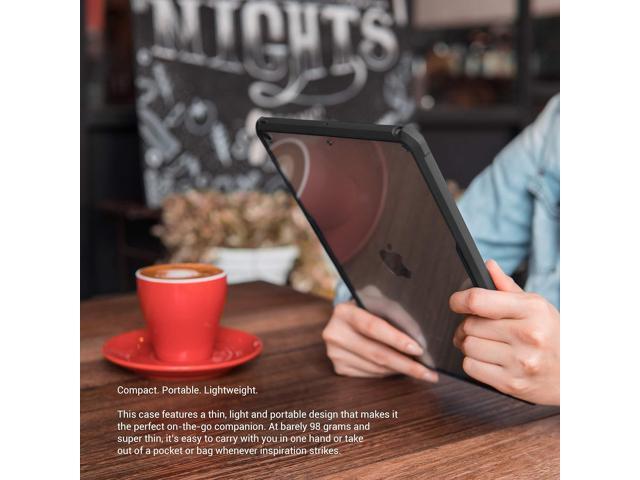 TineeOwl iPad 9/8/7 (10.2-Inch, 2021/2020/2019 Model, 9th / 8th / 7th Generation) Ultra Slim Clear Case, Flexible TPU, Lightweight, Thin (Black)
