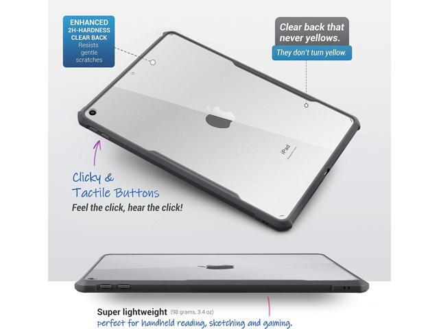 TineeOwl iPad 9/8/7 (10.2-Inch, 2021/2020/2019 Model, 9th / 8th / 7th Generation) Ultra Slim Clear Case, Flexible TPU, Lightweight, Thin (Black)