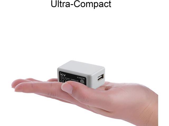 icv USB Wall Charger 5V 2A 10W AC Power Adapter with US Plug for Phone, Tablet and Other Related USB Powered Devices Small and Lightweight ...