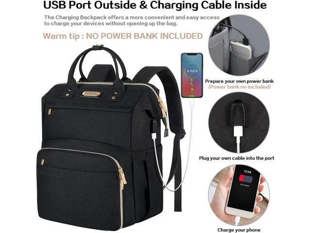 Lunch Bag Backpack, Insulated Cooler Backpack Lunch Box Laptop Backpack with USB Port for Women Men Fits 15.6 Inch Laptop