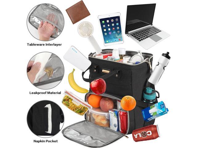 Lunch Bag Backpack, Insulated Cooler Backpack Lunch Box Laptop Backpack with USB Port for Women Men Fits 15.6 Inch Laptop