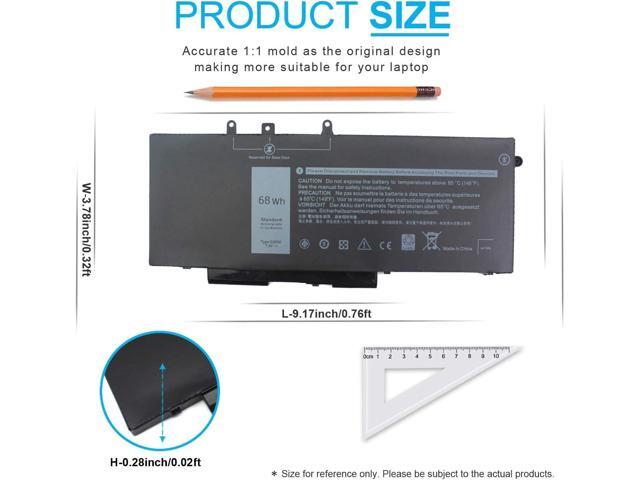 GJKNX 68WH Laptop Battery for Dell Latitude 5480 5580 5280 5288 5488 5580 5590 5591 5490 5491 5495 E5480 E5580 E5490 E5590 Precision 15 3520 3530...