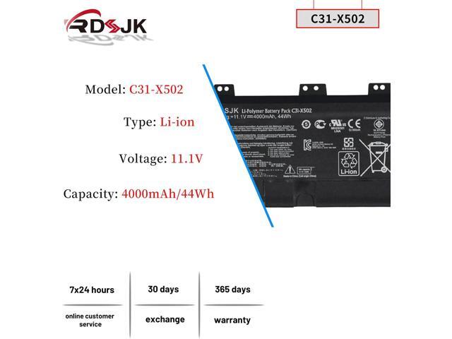 C31-X502 C21-X502 Laptop Battery for Asus X502 X502C X502CA S500 S500C S500CA S500CA-D51T S500CA-CJ005H P500CA PU500C PU500CA V500C PU500X3217CA...