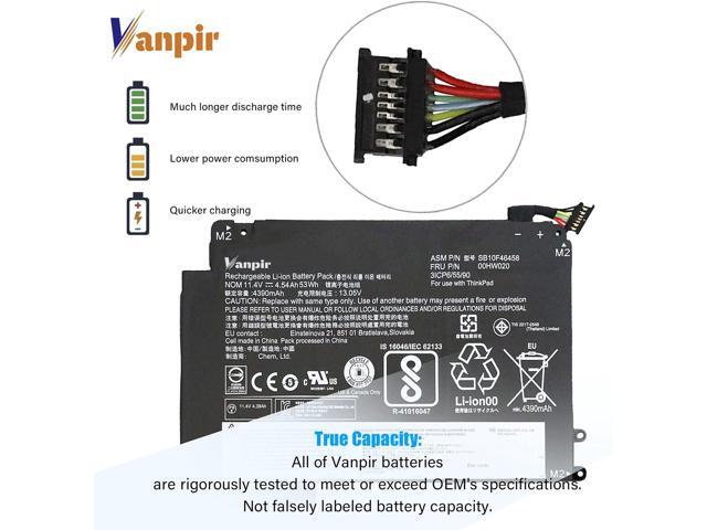 00HW020 SB10F46458 Laptop Battery 11.4V 53Wh 4540mAh Replacement for Lenovo ThinkPad Yoga 460 P40 Series 00HW021 SB10F46459