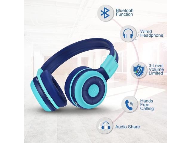 SIMOLIO Kids Bluetooth Headphones with Microphone and 75dB,85dB,94dB Volume Limit, Foldable Lightweight & Adjustable, Wireless Headphones for Kids...